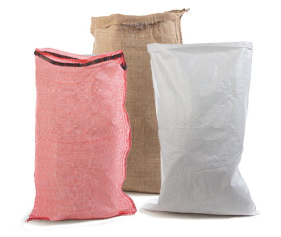 burlap bags on transparent background