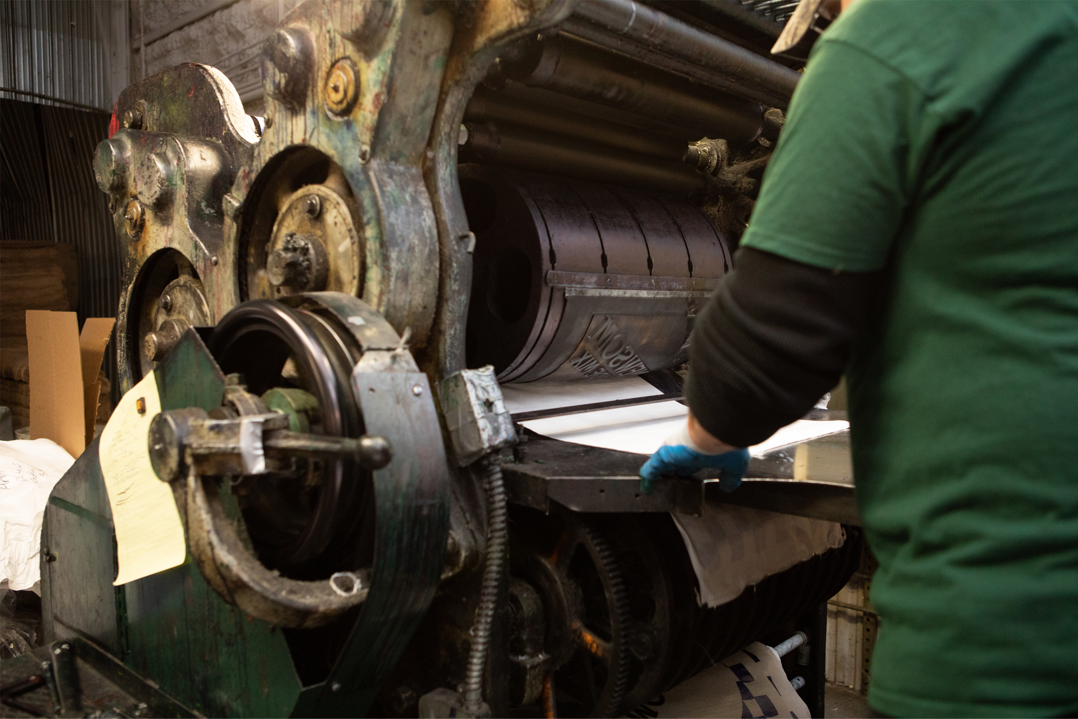 printing press closeup